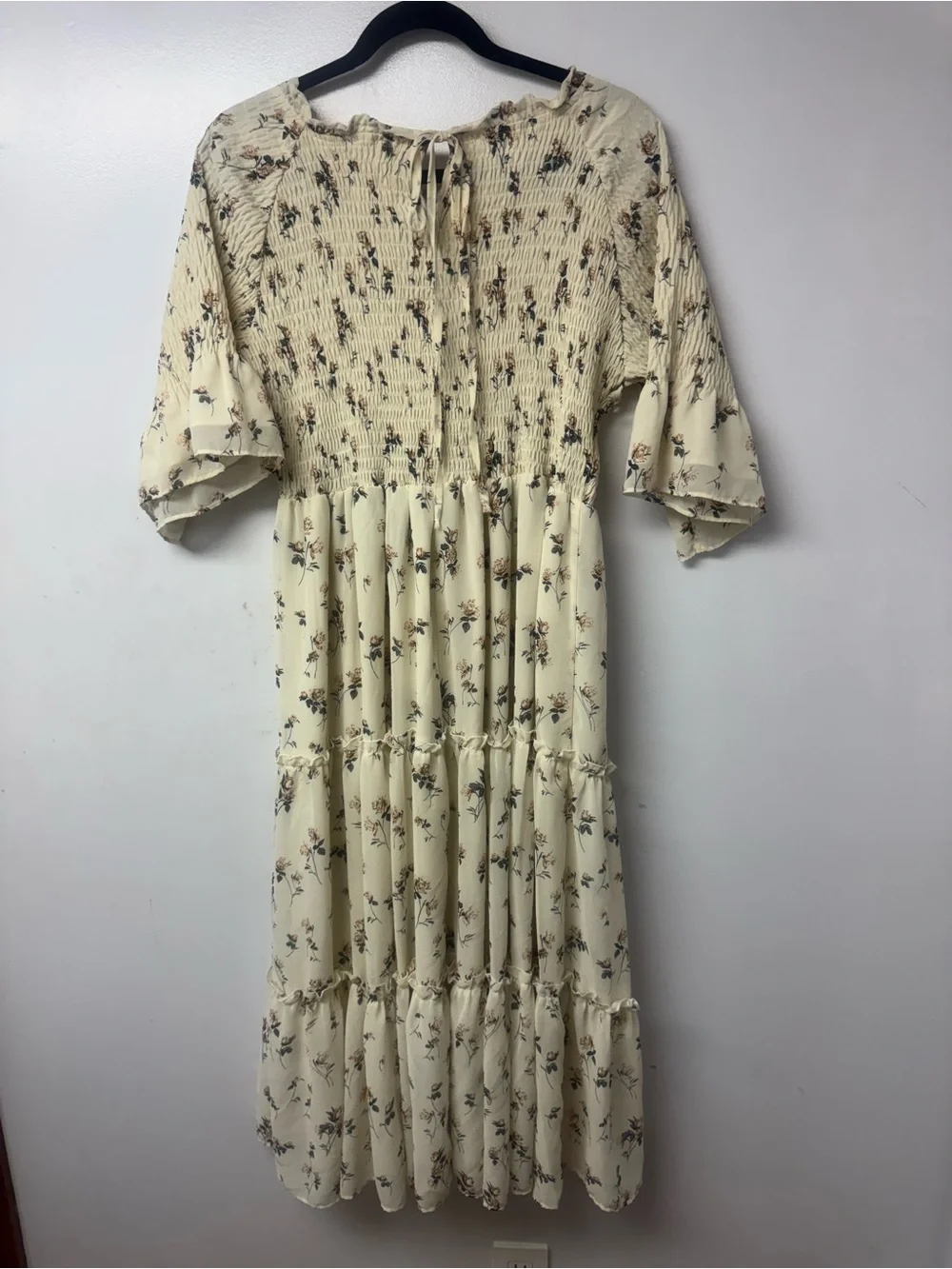 JessaKae Wandering Willoughby Dress L Floral Smocked Modest Cottagecore Midi